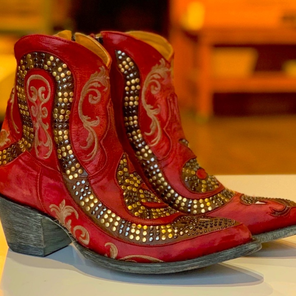 Old Gringo Snake Boots zip RED